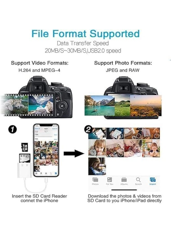 قارئ بطاقات SD وTF للموبايل | محوّل كاميرا Lightning وUSB OTG محمول – جودة موثوقة - Image 5